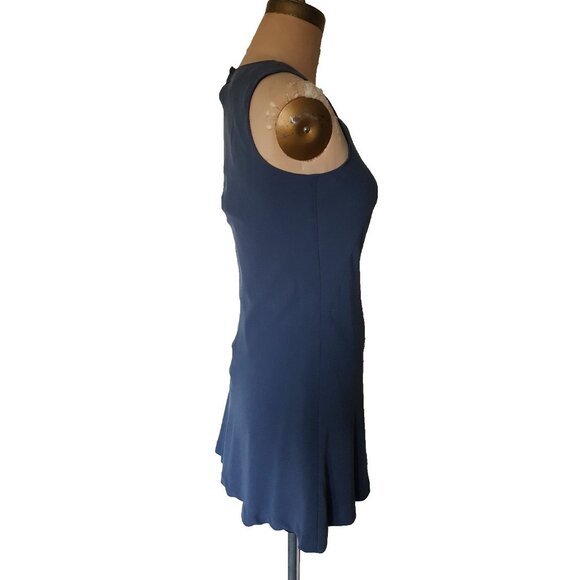 Laura Ashley gray blue A line shift sheath mini dress 6 - Picture 5 of 12